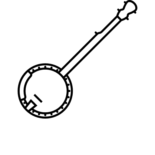 Banjo folk music string instrument icon Banjo folk music string instrument icon