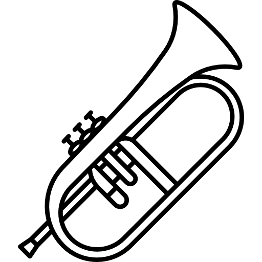Fluglehorn musical instrument music orchestra icon Fluglehorn musical instrument music orchestra icon