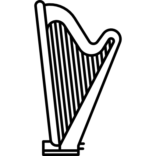 Harp string instrument classical orchestra icon Harp string instrument classical orchestra icon