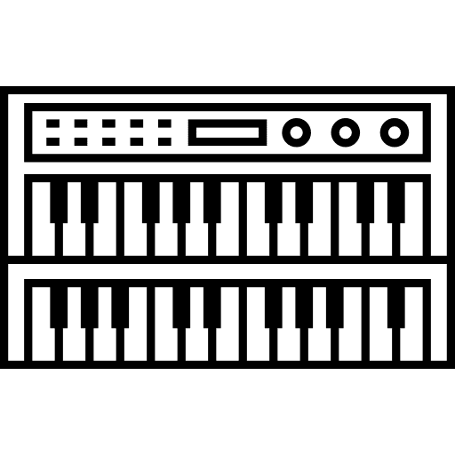 Synthetiser musical instrument keys keyboard icon Synthetiser musical instrument keys keyboard icon