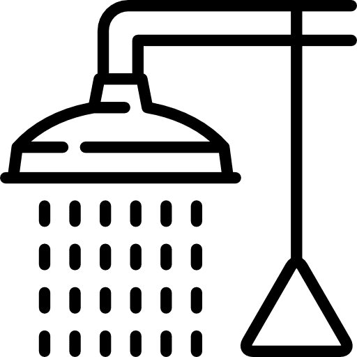 Safety shower lab bathing laboratory icon