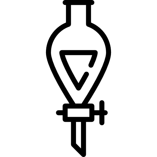Separating funnel laboratory tool science icon