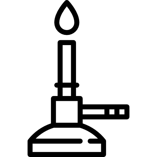 Bunsen burner tool science lab icon