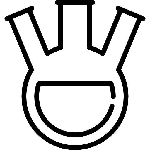 Triple neck flask laboratory chemistry lab icon