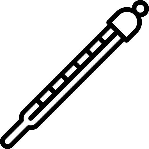 Thermometer mercury temperature measuring icon