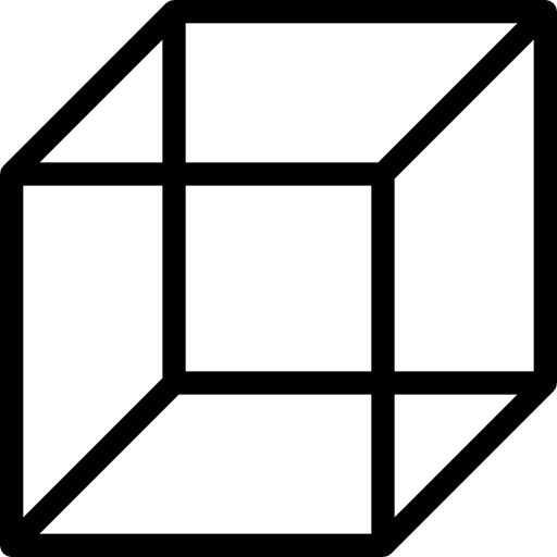 Cube geometrical 3d squares icon