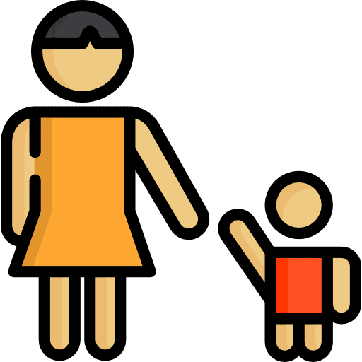 Mother kid and baby motherhood baby icon