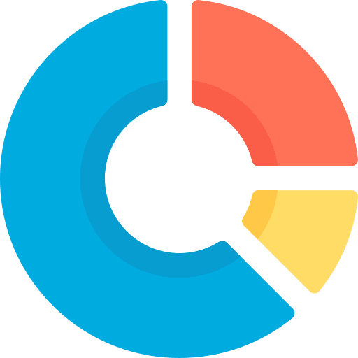 Pie chart stats graphical marketing icon