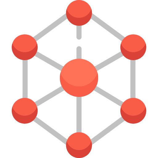 Link chain seo and web neural network icon