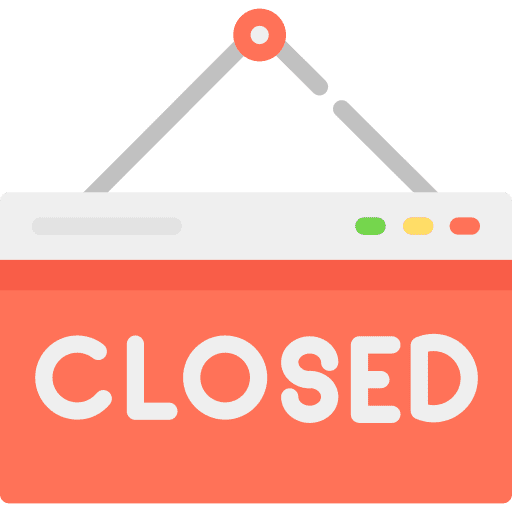 Closed shop signaling signs icon