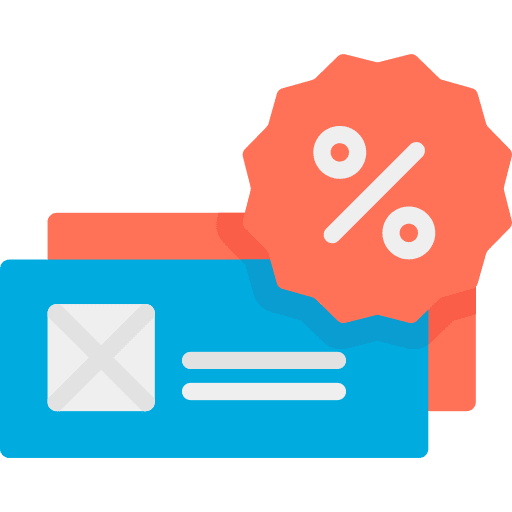 Voucher commerce and shopping sales commerce icon