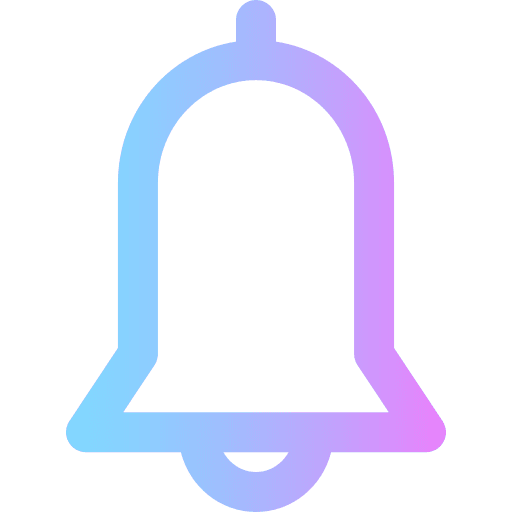 Notification tools and utensils alarm school bell icon