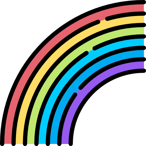 Rainbow sun pride spectrum icon