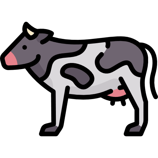 Cow animal milk farming icon