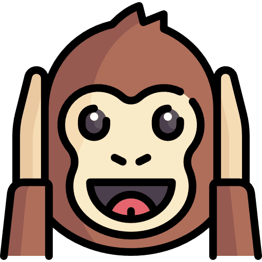 Monkey primate wildlife animals icon