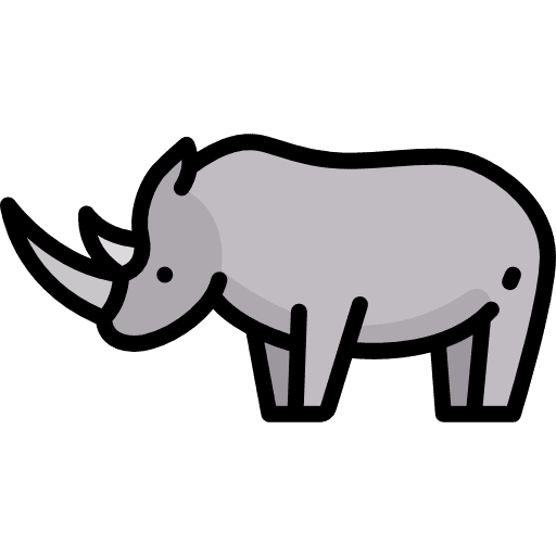 Rhinoceros animals zoo animal icon