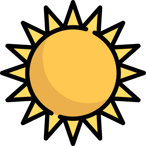 Sun warm summertime meteorology icon