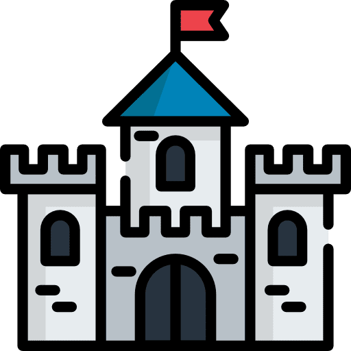 Castle medieval construction fantasy icon
