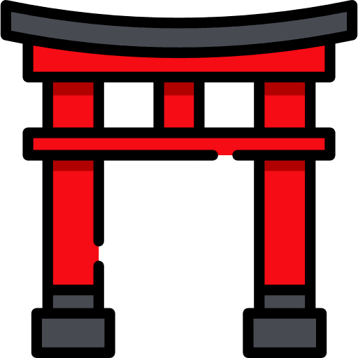 Torii gate architectonic building japan icon