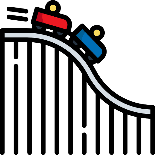 Roller coaster big wheel fair entertainment icon