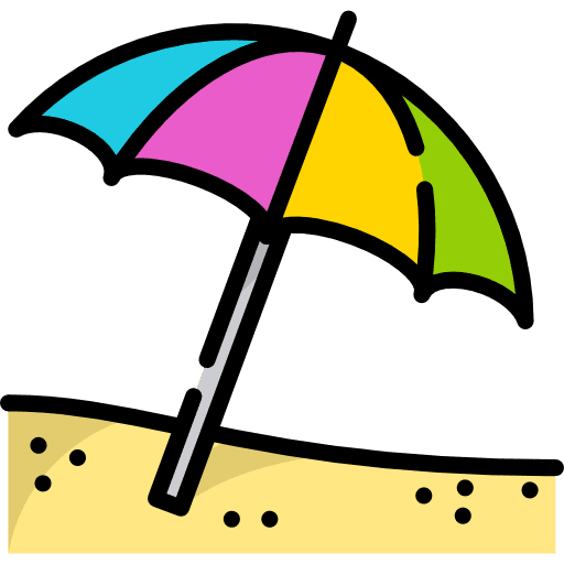 Sun umbrella vacations beach summer icon