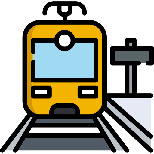 Train travelling rails travel icon