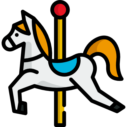 Carousel architecture and city circus kid icon