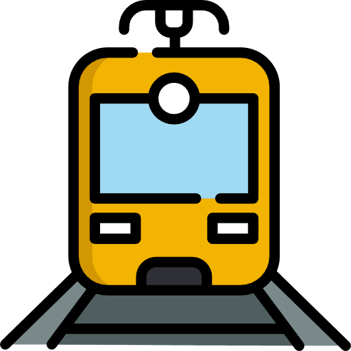 Train travel travelling rails icon