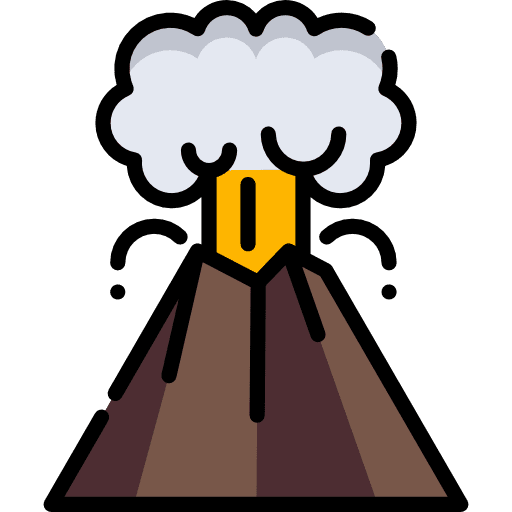 Volcano natural disaster danger icon