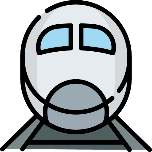 Train travel rails transportation icon