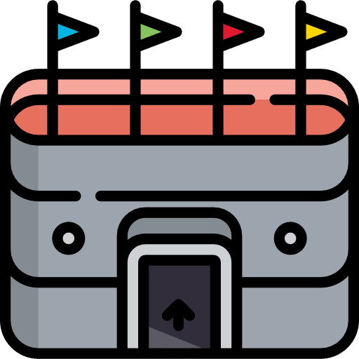 Stadium architecture and city stadium sports and competition icon