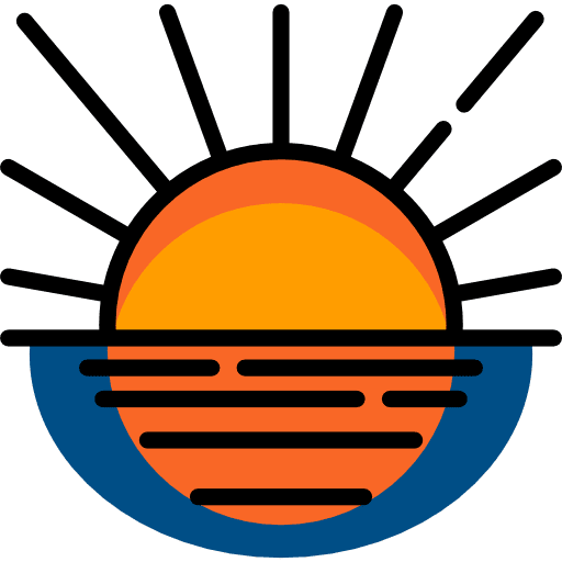 Sunset sea nature dusk icon