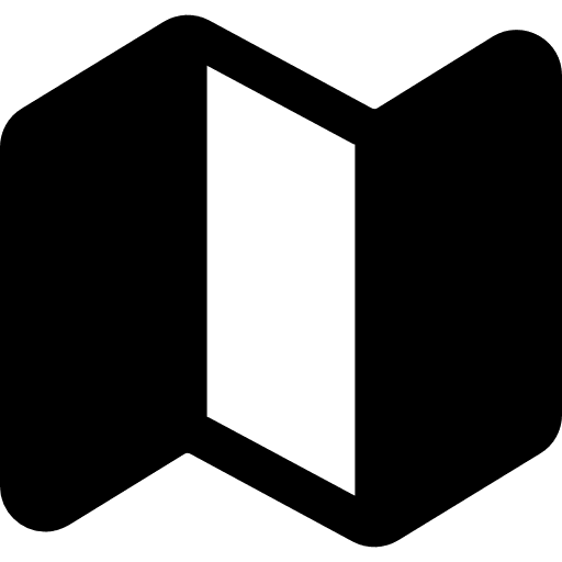 Map maps and location orientation map icon