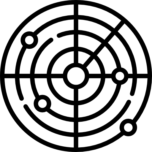 Radar proximity place maps and location icon