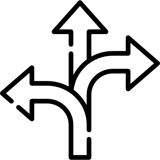 Turn curve flexible arrows icon