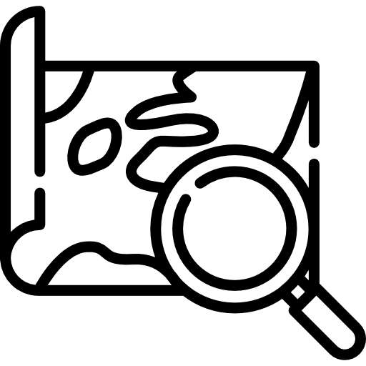 Map orientation loupe maps and location icon Map orientation loupe maps and location icon