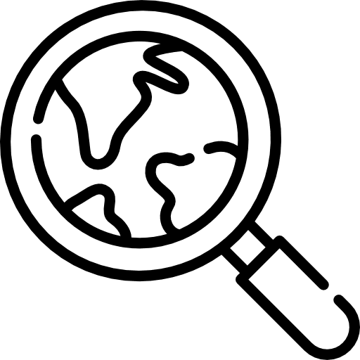 Search planet earth magnifying glass communications icon Search planet earth magnifying glass communications icon