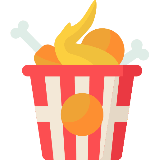 Fried chicken food and restaurant chicken junk food icon Fried chicken food and restaurant chicken junk food icon