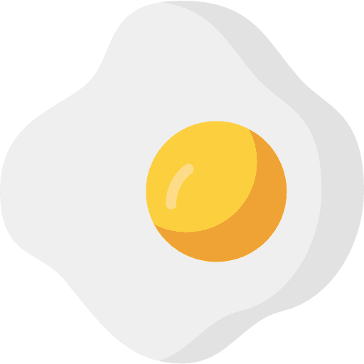 Fried egg food and restaurant organic food icon