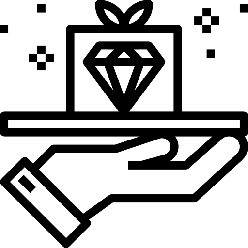 Value present hands and gestures luxury icon