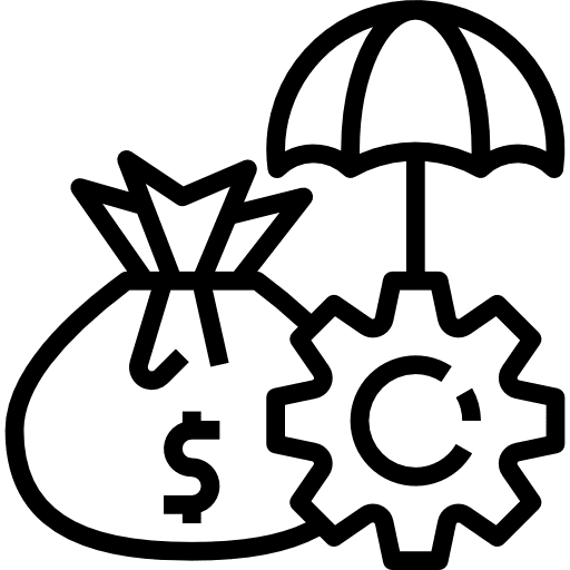 Risk control budget money bag icon Risk control budget money bag icon