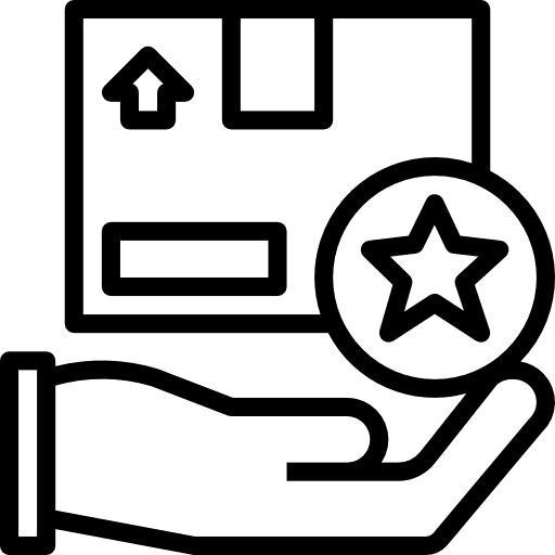 Service hands shipping and delivery star icon Service hands shipping and delivery star icon