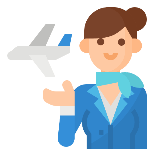 Hostess job flight attendant people icon