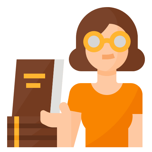 Bookseller woman avatar people icon Bookseller woman avatar people icon
