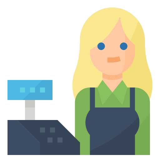 Cashier merchant people profession icon Cashier merchant people profession icon