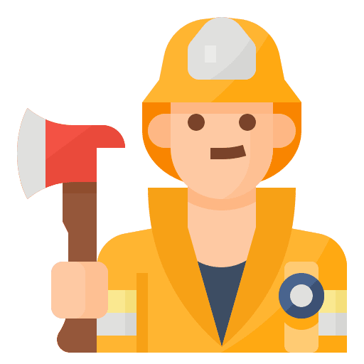 Firefighter fireman occupation profession icon Firefighter fireman occupation profession icon