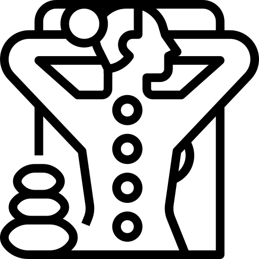 Hot stone massage hot stone stones icon