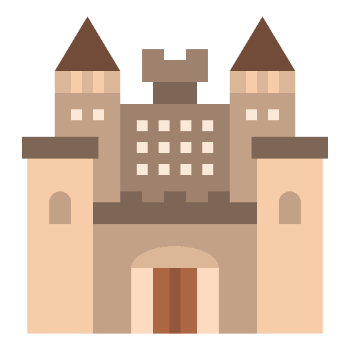 Castle landscape monuments medieval icon Castle landscape monuments medieval icon
