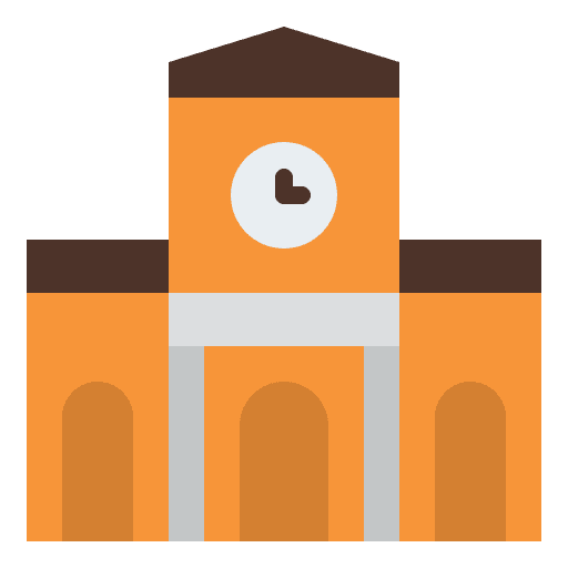 Train station buildings architecture and city travel icon