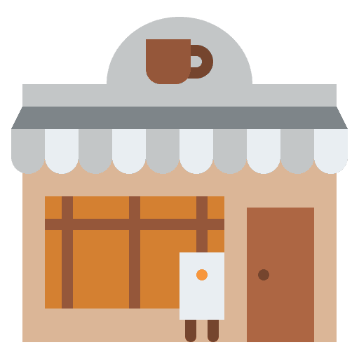 Coffee shop restaurant store business icon Coffee shop restaurant store business icon